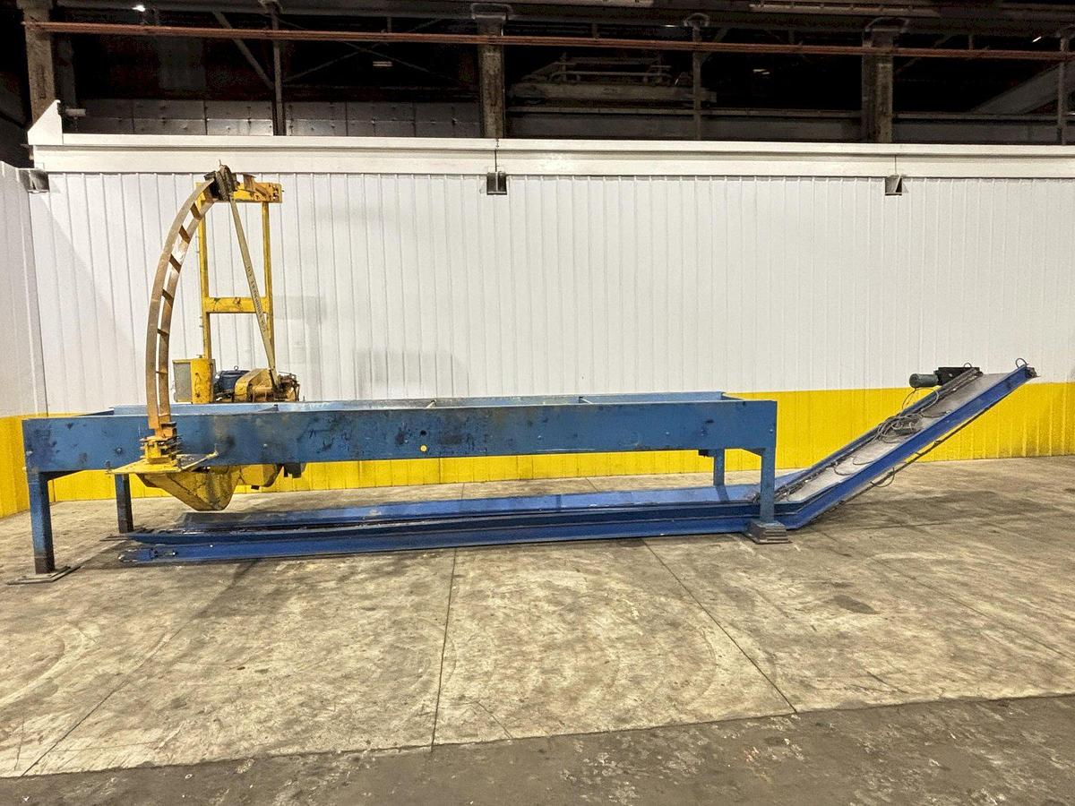 Used 15 HP L&M EQUIPMENT MODEL #HMPC-7-24 CROSS CUT BUNDLE TRAVELING ARCH WOOD BUNDLE SAW WITH CONVEYOR