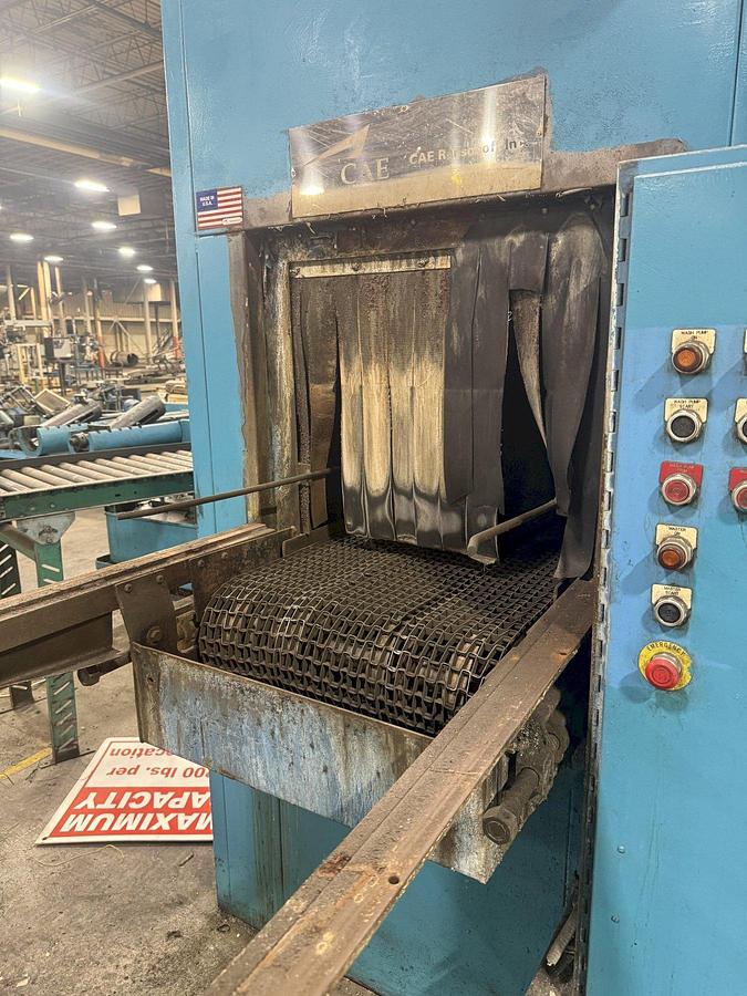 Used 24" x 24" RANSOHOFF 3-STAGE STEEL MESH CONVEYOR PASS THROUGH PARTS WASHER