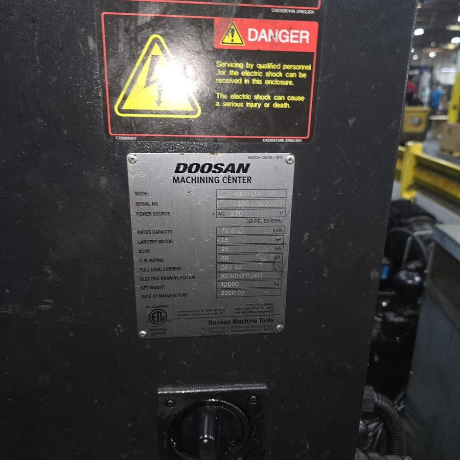 Used 2020 Doosan XC 4000 DA-2SP Twin Spindle Vertical Machining Center