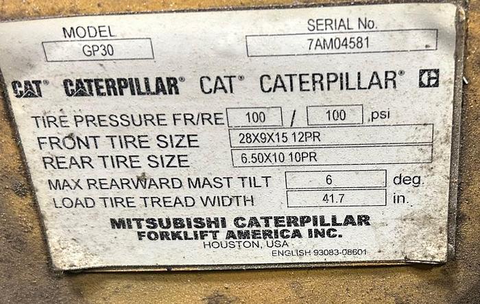 Used Caterpillar 6000 Lb. GP30 Forklift