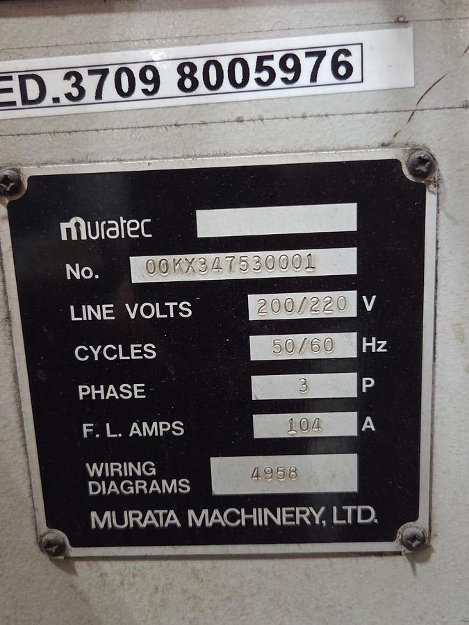 Used 33-Ton Wiedemann-Muratec CNC Turret Punch, Model: Vectrum-3046 Alpha XT