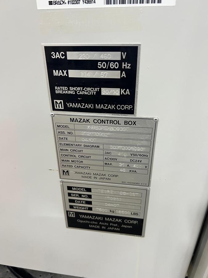 Used 2007 Mazak Integrex 100-IIIST CNC Lathe