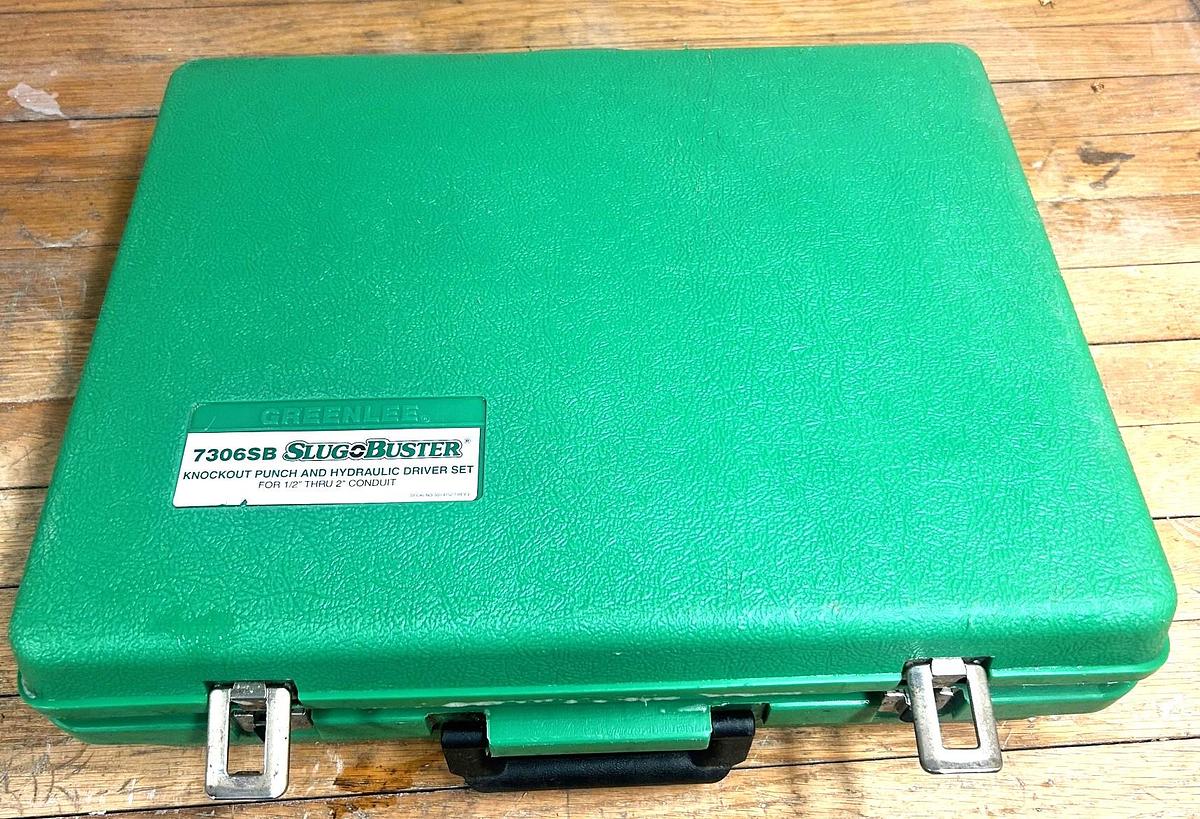 Used Greenlee 7306SB Slug Buster Knockout Punch Set W/ 767 Hydraulic Driver Set