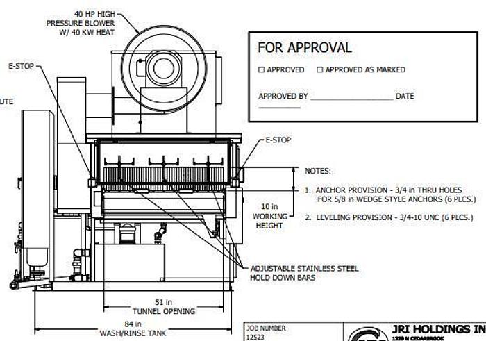 Used 3-LANE 12" WIDE BELT, 4-STAGE STAINLESS STEELL WASHER JENFAB MODEL #MCCS-3000SS2F