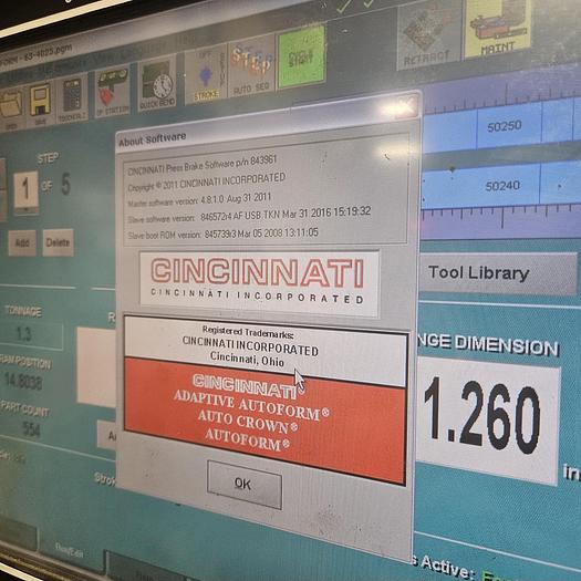 Used 175 Tons x 10' Cincinnati CNC Press Brake (1990)