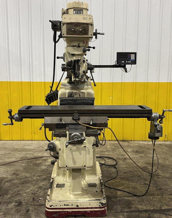 Used 3 HP ACER MODEL #3VKH RAM TYPE VERTICAL MILL W/ DIGITAL READ OUT