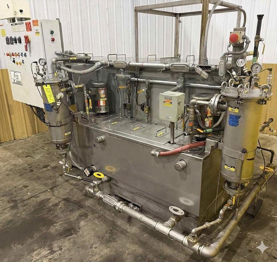 Used 2018 JENFAB STAINLESS MODEL #LJ 19" ROTARY DRUM WASH / RINSE / DRAY PARTS WASHER SYSTEM 