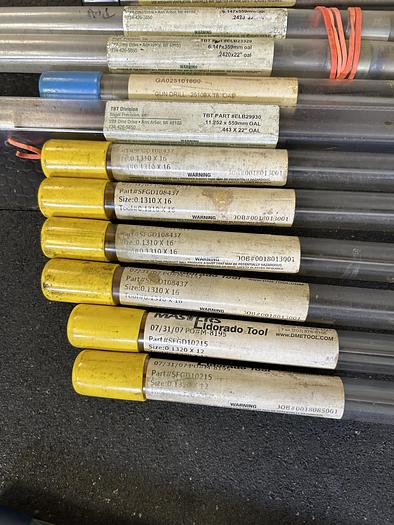 Used Large Lot of Various New Gun Drills Eldorado Tool Drill Masters, 120+ Gun Drills