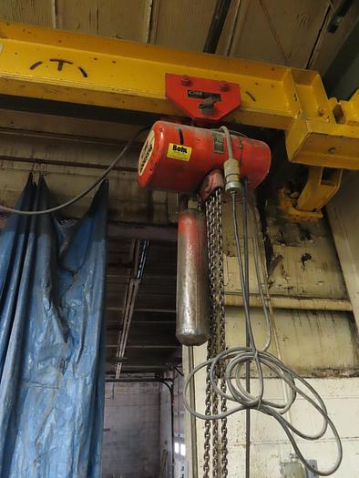 Used 3-Ton x 60 LF Dual Bridge Cleveland Tramrail Underslung Crane w/ (2) 3-Ton CM Lodestar Hoists (20' Span)