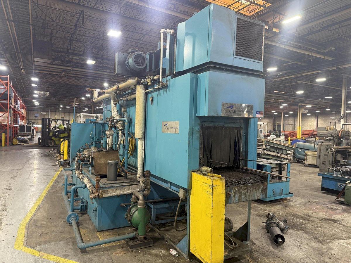 Used 24" x 24" RANSOHOFF 3-STAGE STEEL MESH CONVEYOR PASS THROUGH PARTS WASHER