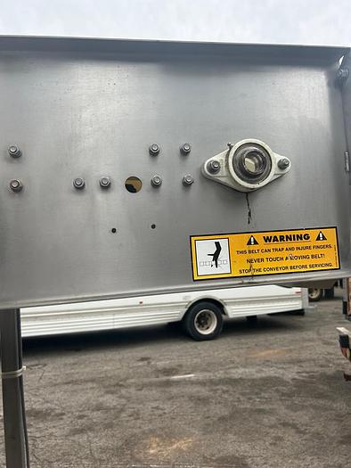 Used INCLINE CLEATED BELT CONVEYOR, STAINLESS STEEL, 24’’ WIDE X 120’’ LONG