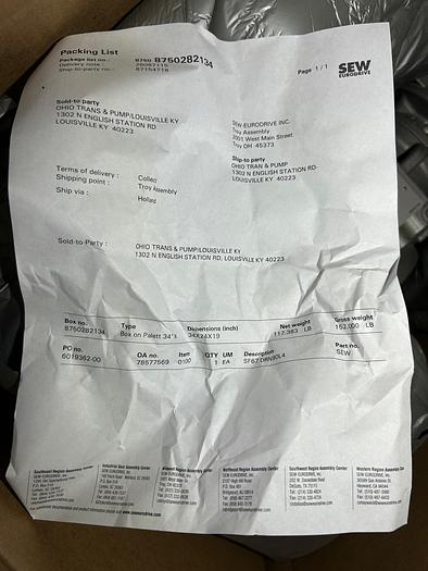 Sew-Eurodrive SF67 DRN90L4, 87.7857756901.0001X20.50