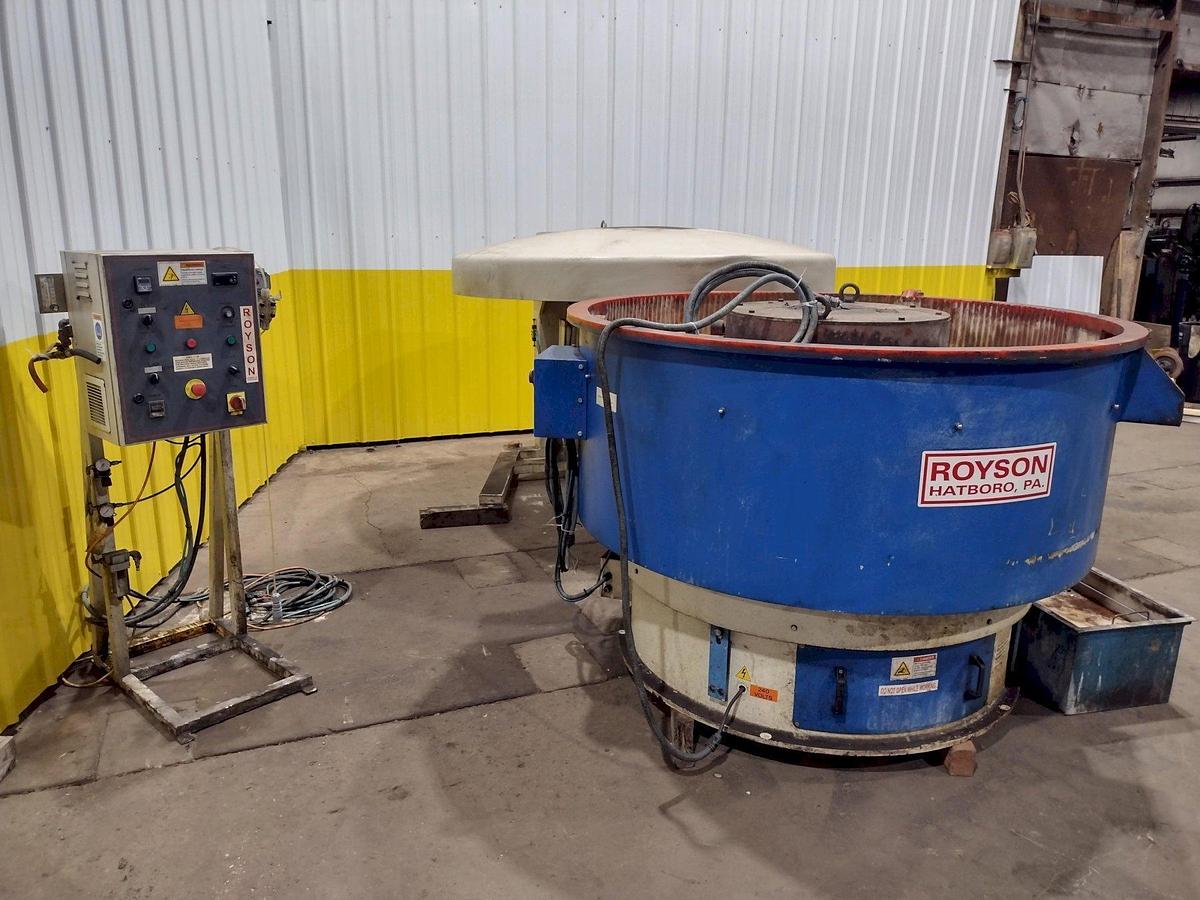 Used 16 CUBIC FOOT ROYSON MODEL #20CTVIS VIBRATORY FINISHING BOWL DEBURRING
