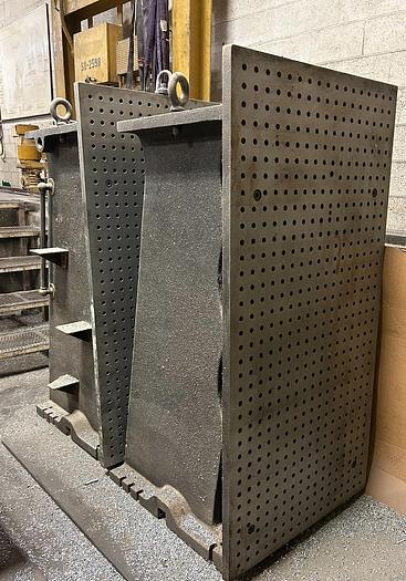 Used 36" W x 74.5" H x 38" PAIR OF (2) STEEL BORING MILL ANGLE PLATES