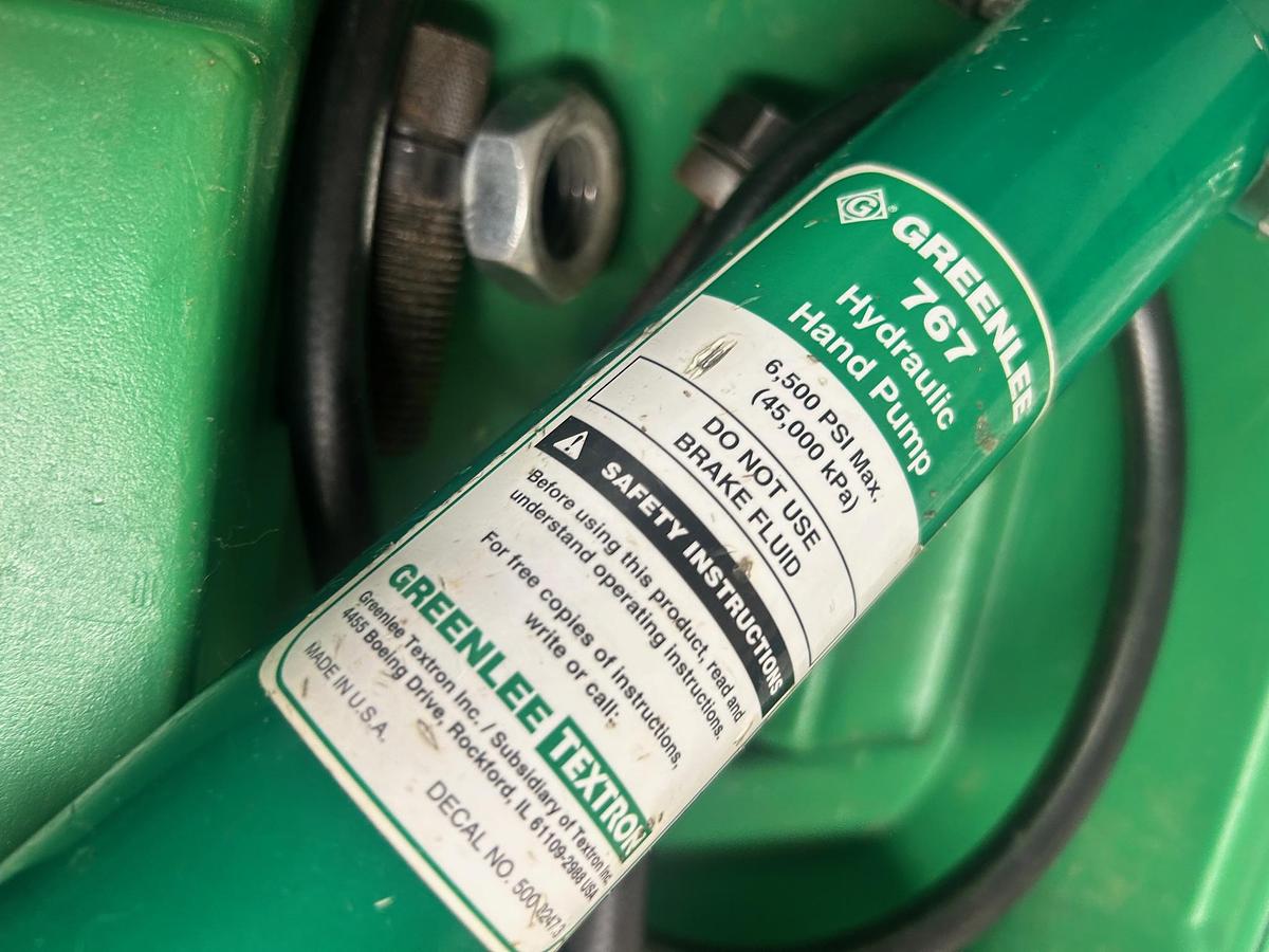 Used Greenlee 7306SB Slug Buster Knockout Punch Set W/ 767 Hydraulic Driver Set