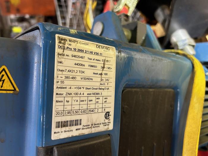 Used SPANCO 2-Ton Free Standing Jib Crane with Demag 2-Ton Hoist