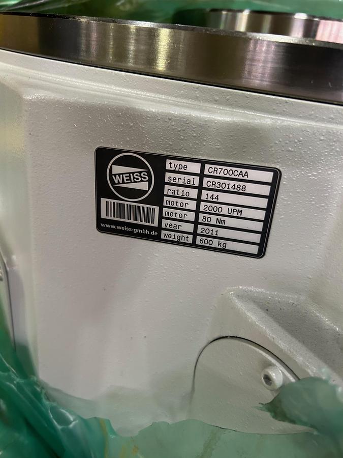 Used Weiss Rotary Indexing Table: Model: CR700CAA