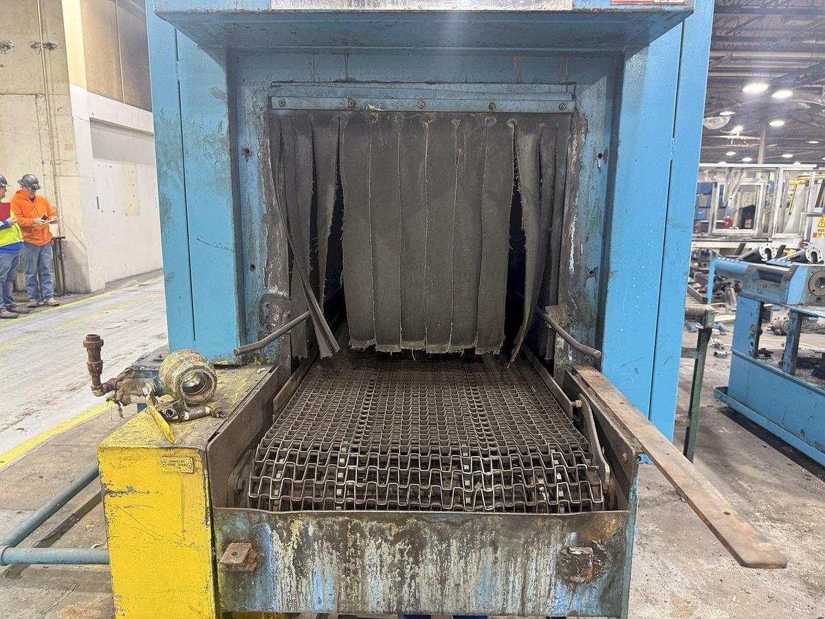 Used 24" x 24" RANSOHOFF 3-STAGE STEEL MESH CONVEYOR PASS THROUGH PARTS WASHER