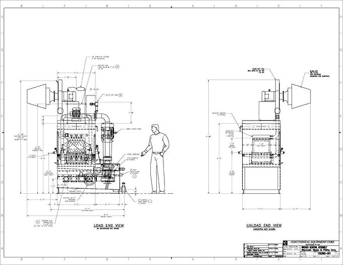 Used 4-Stage Continental Equipment Corp Gas Heat Stainless Steel Conveyor Washer w/ 18" X 15" H Opening