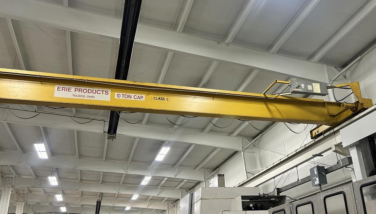 Used 10-Ton x 42' Erie Products Single Girder Overhead Crane