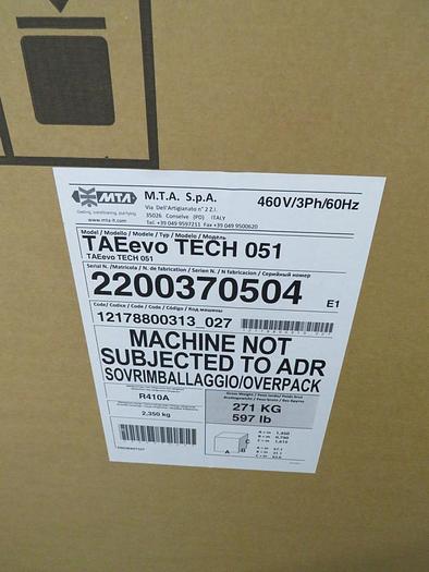 2021 MTA TAEevoTECH 051 Industrial Process Water Chiller (2) (NIB)