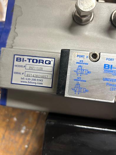 Used Bi-Torq PN115SR, 4" Butterfly Valve W/ Pneumatic Actuator & VRC Bray VE900G-T1