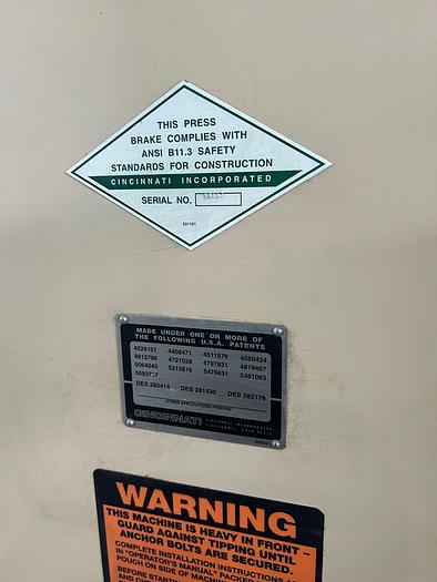 Used 60 TON X 6' CINCINNATI 60PFX4 CNC HYDRAULIC PRESS BRAKE W/ UPDATED TOUCH SCREEN CONVERSATIONAL CONTROL