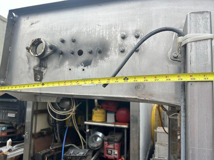 Used INCLINE CLEATED BELT CONVEYOR, STAINLESS STEEL, 24’’ WIDE X 120’’ LONG