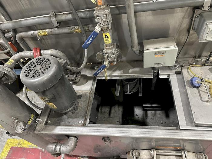 Used 3-LANE 12" WIDE BELT, 4-STAGE STAINLESS STEELL WASHER JENFAB MODEL #MCCS-3000SS2F