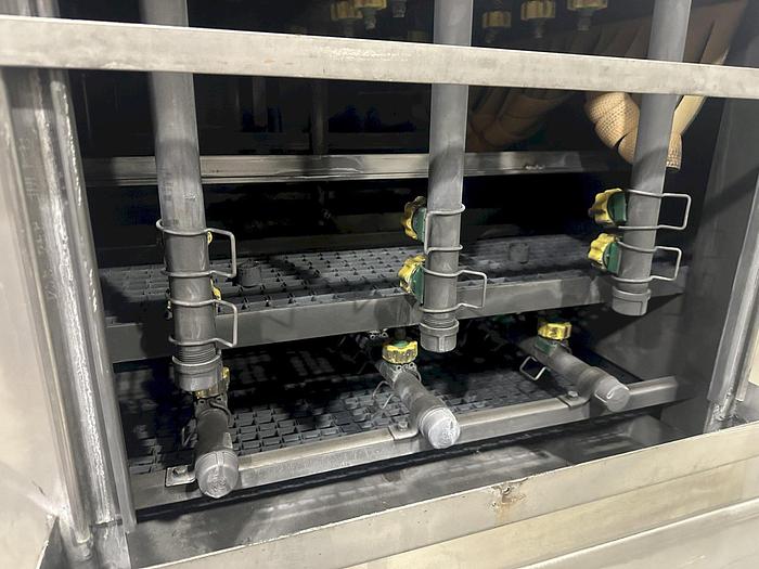 Used 3-LANE 12" WIDE BELT, 4-STAGE STAINLESS STEELL WASHER JENFAB MODEL #MCCS-3000SS2F