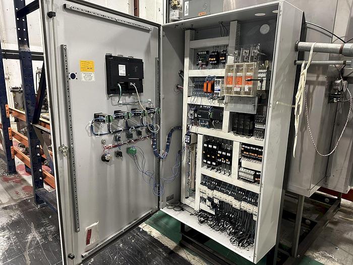 Used 3-LANE 12" WIDE BELT, 4-STAGE STAINLESS STEELL WASHER JENFAB MODEL #MCCS-3000SS2F