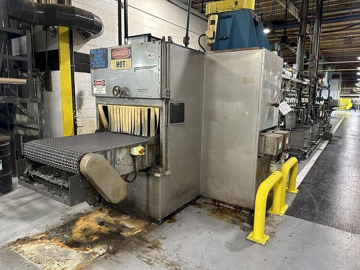 Used 3 STAGE X 36" X 18" WALSH MODEL #AOE286 STEEL MESH-BELT PASS-THROUGH STAINLESS WASHER