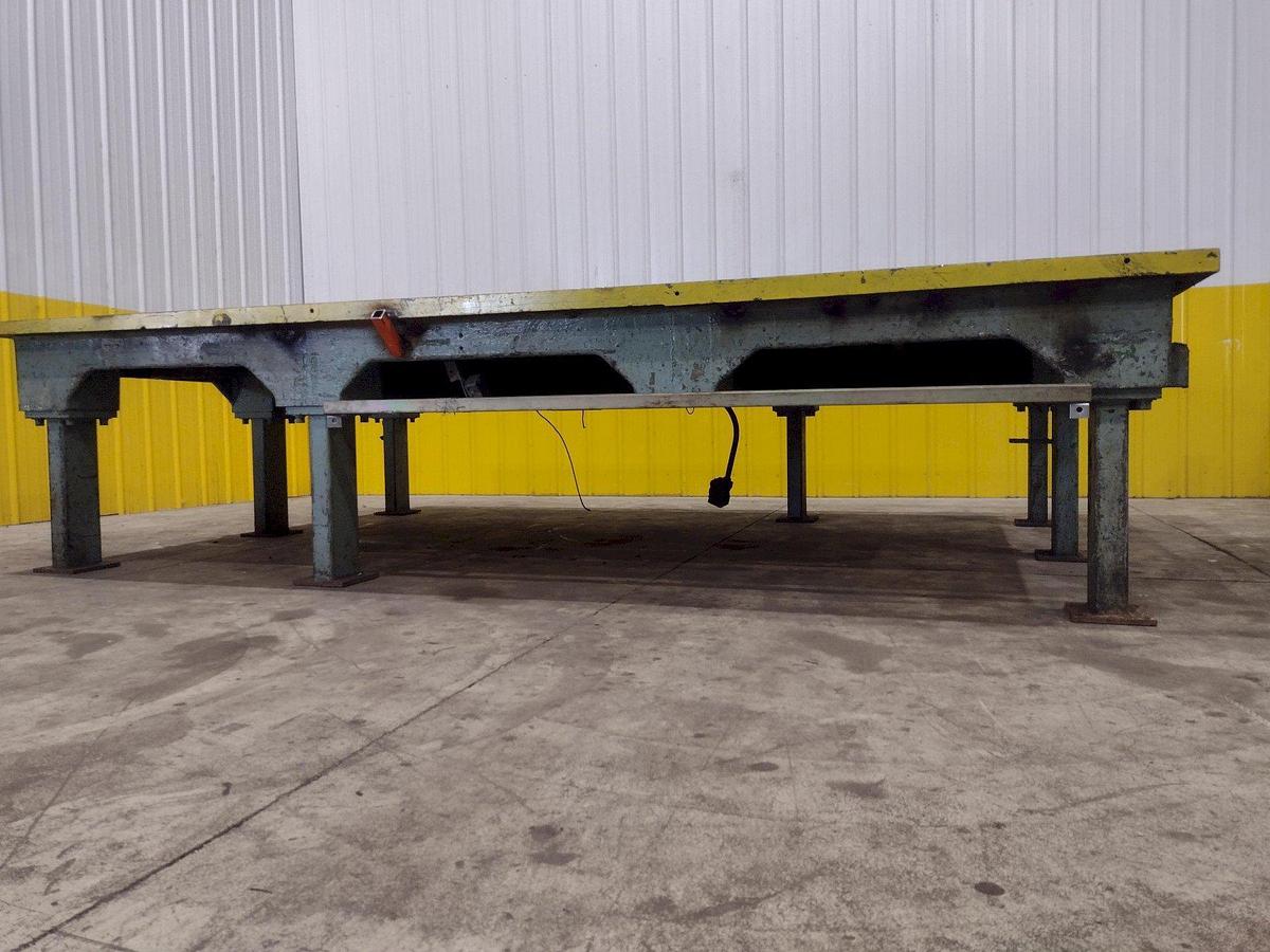 Used 148" X 98" HEAVY DUTY STEEL LAYOUT WELDING SHOP TABLE