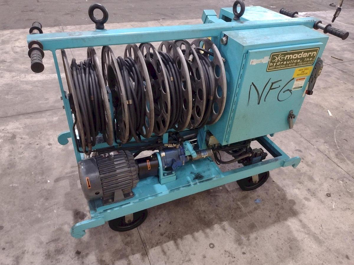 Used 40 TON MODERN HYDRAULICS 4 CYLINDER PORTABLE HYDRAULIC DIE SETTING & SEPARATING SYSTEM