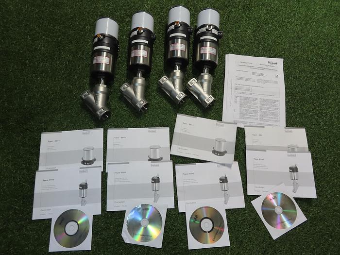 Used Burkert 8801 2100 A 5/4. PTFE SS G1 1/4 Valves