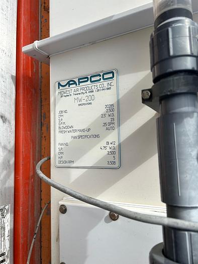 Used Midwest Air Products Co, Inc. (Mapco) MW-200 Fan Scrubber