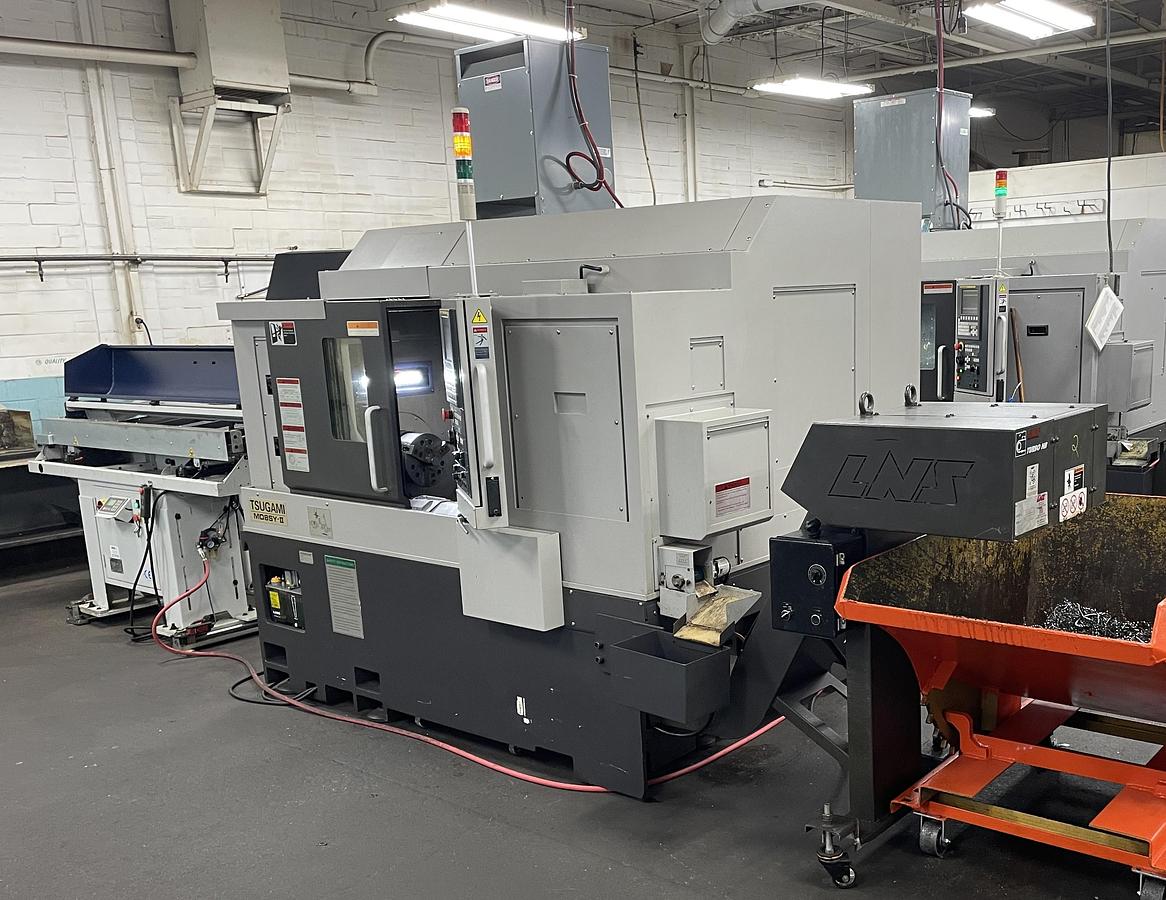 Used 2018 Tsugami Model: M08SY-II 5-Axis CNC Lathe Edge Technologies Rebel V-65 Bar Feeder