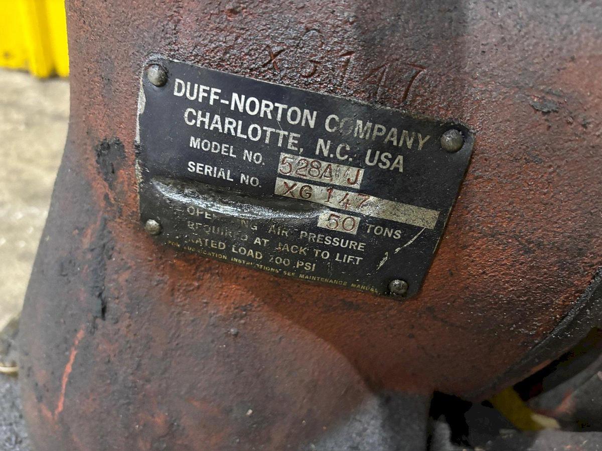 Used (2) 50-Ton Duff Norton Model #: 528-AMJ Air Motor Jacks, 17" Lift