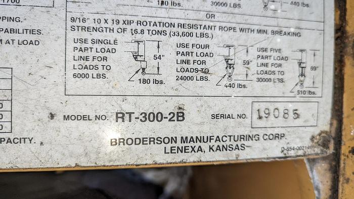 Used Broderson 30,000-Lb Capacity Crane RT-300-B