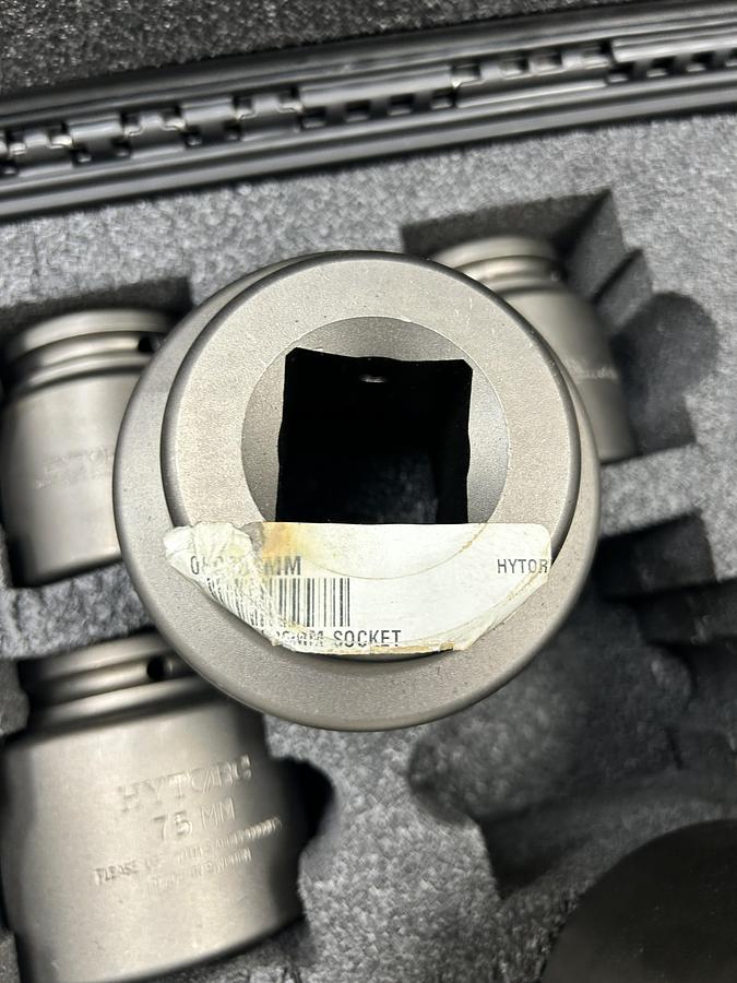 Used Hytorc 1-1/2" Drive Metric Socket Set - Size 60mm to 105mm