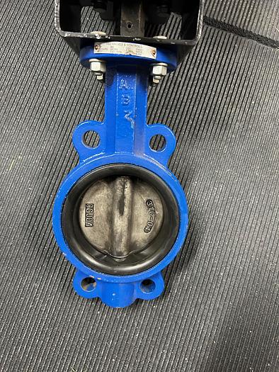 Used Bi-Torq PN115SR, 4" Butterfly Valve W/ Pneumatic Actuator & VRC Bray VE900G-T1