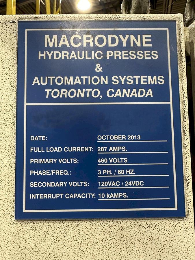 Used 800 TON MACRODYNE PRESS & BILLET HEATING INDUCTION SERVICES FORGING SYSTEM