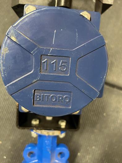 Used Bi-Torq PN115SR, 4" Butterfly Valve W/ Pneumatic Actuator & VRC Bray VE900G-T1
