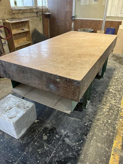 Used 96" x 48" x 10" Starrett Pink Granite Surface Plate & Stand