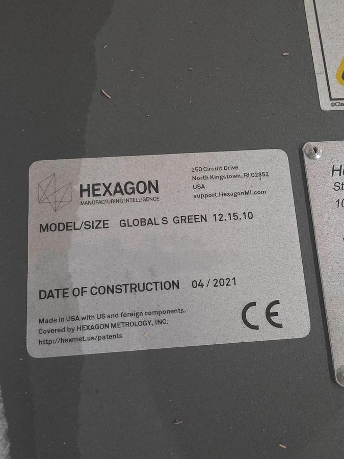 Used HEXAGON GLOBAL PERFORMANCE 12.15.10 CMM