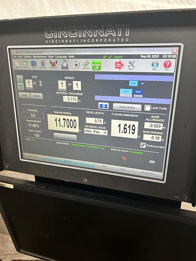 Used 60 TON X 6' CINCINNATI 60CBIIX4 CNC HYDRAULIC PRESS BRAKE W/ UPDATED TOUCH SCREEN CONVERSATIONAL CONTROL