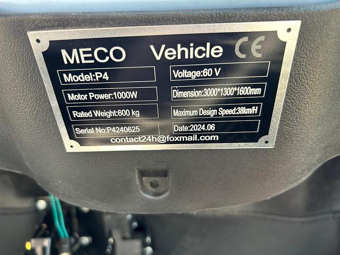 Used 2024 MECO P4 Electric 4-Passenger Utility Vehicle Truck Car