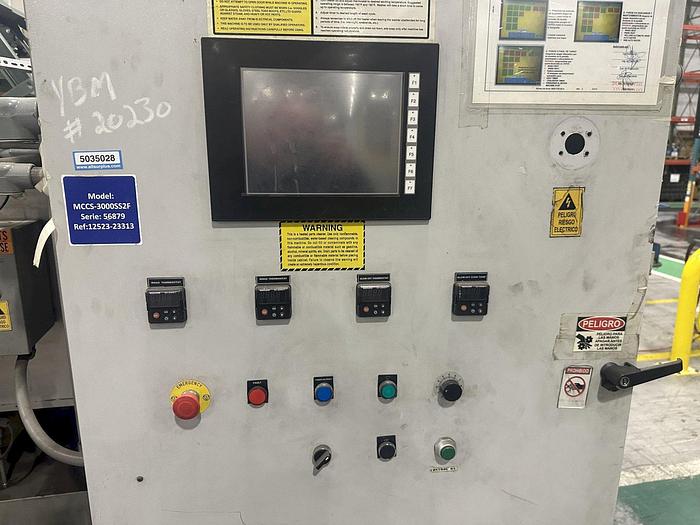 Used 3-LANE 12" WIDE BELT, 4-STAGE STAINLESS STEELL WASHER JENFAB MODEL #MCCS-3000SS2F