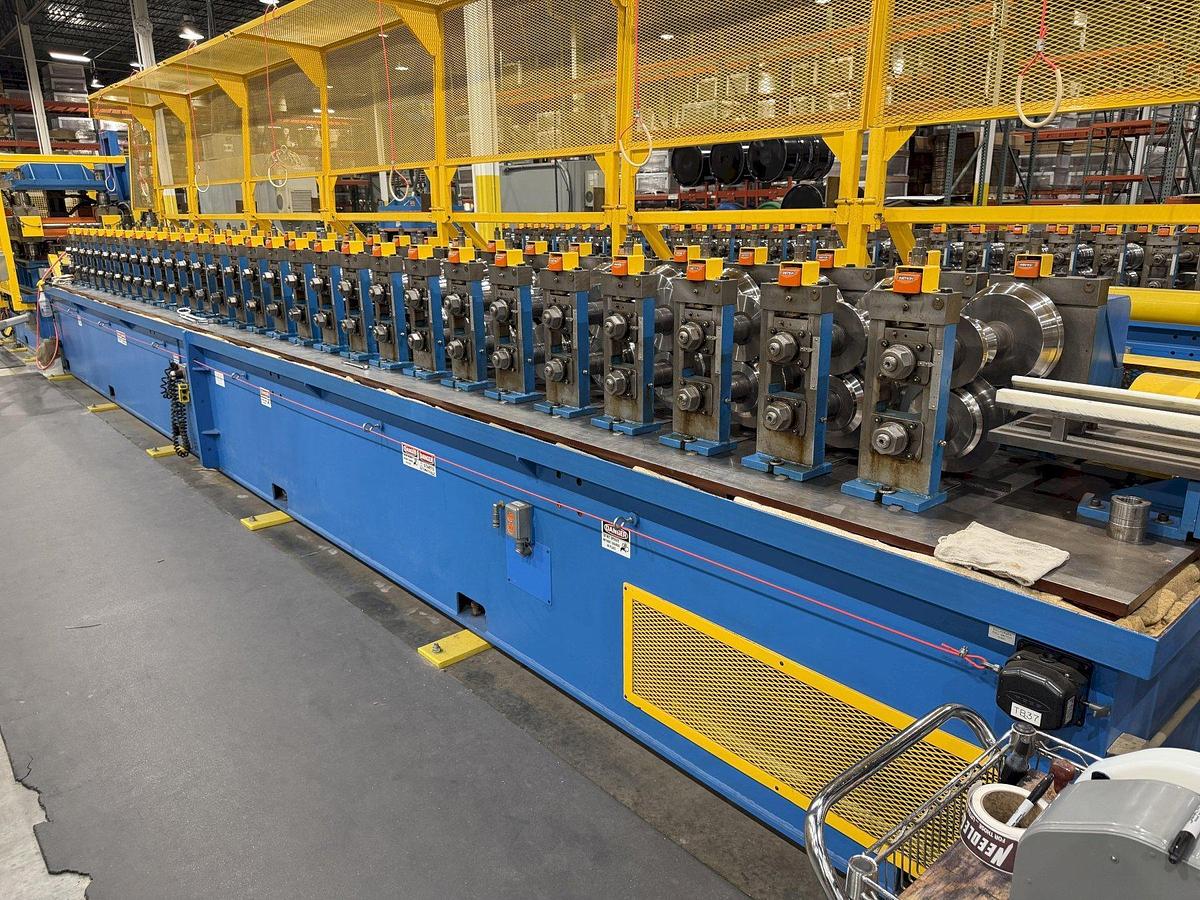 Used 30 STAND X 1.5" RLM (NEW 2003) ROLLFORMER LINE TOOLED FOR GUTTER , 20" ROLL SPACE: