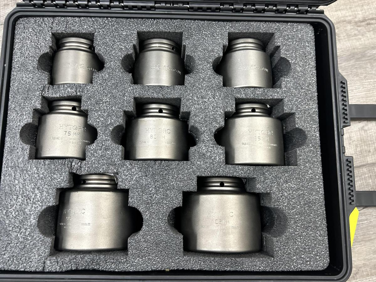 Used Hytorc 1-1/2" Drive Metric Socket Set - Size 60mm to 105mm